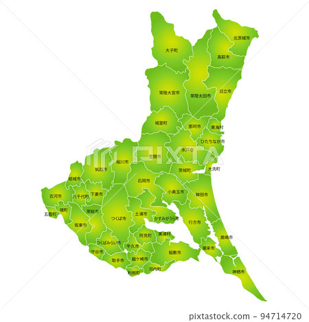 Ibaraki prefecture and municipalities map Ibaraki prefecture and municipalities map 94714720