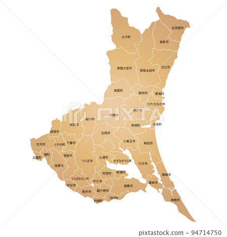 茨城縣和市鎮地圖 94714750