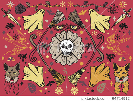 Old school traditional vector flash sheet illustrations,hand drawn clip art and graphic design elements are isolated. 94714912