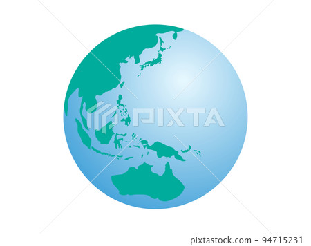 Illustration material of a simple earth centered on Indonesia 94715231