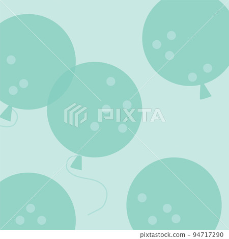 Multiple green balloons with green spots on light green background Multiple green balloons with green spots on light green background 94717290
