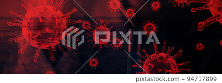 Composite image of coronavirus on white background. Testing for Coronavirus pandemic 94717899