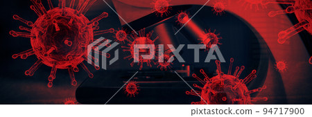 Composite image of coronavirus on white background. Testing for Coronavirus pandemic 94717900