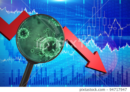 Composite image of magnifying glass. Testing for Coronavirus pandemic Composite image of magnifying glass. Testing for Coronavirus pandemic 94717947