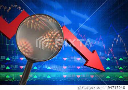 Composite image of magnifying glass. Testing for Coronavirus pandemic Composite image of magnifying glass. Testing for Coronavirus pandemic 94717948