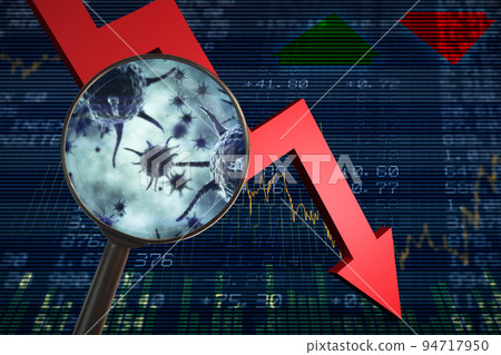 Composite image of magnifying glass. Testing for Coronavirus pandemic Composite image of magnifying glass. Testing for Coronavirus pandemic 94717950