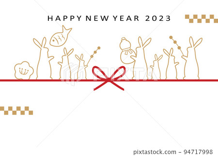 new year's card, rabbit, japanese envelope decoration 94717998
