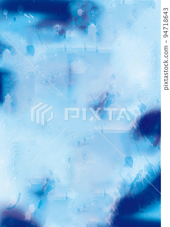 Abstract illustration of blue paint splatters against white background 94718643
