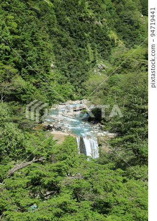 Kurobe River flowing through the forest Kurobe River flowing through the forest 94719441