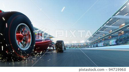 3d render sport racing car fast driving to achieve the champion dream 94719968