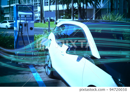 Composite image of blue abstract design 94720038