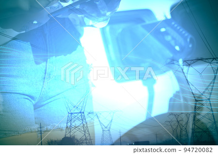 Composite image of blue wave design Composite image of blue wave design 94720082