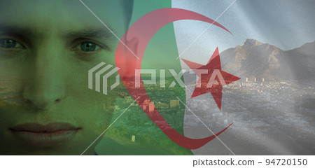 Composite image of close up of sad young man looking at camera 94720150