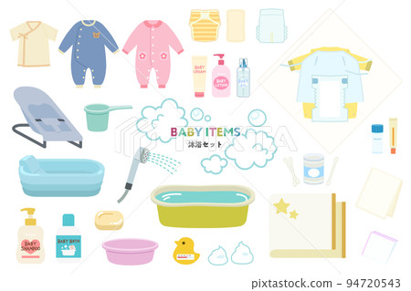 嬰兒沐浴用品插圖集 嬰兒沐浴用品插圖集 94720543