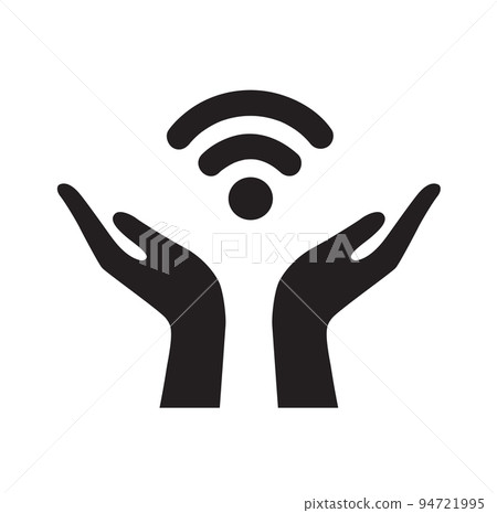 hand holding wifi icon vector illustration 94721995