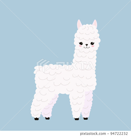Funny llama. Cute kawaii alpaca character Funny llama. Cute kawaii alpaca character 94722232