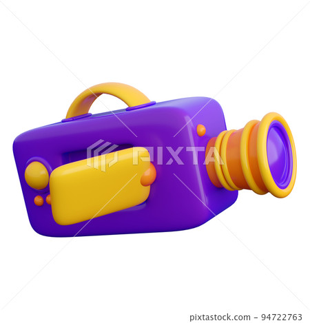 3d movie camera. Cinema, film and television concept. High quality isolated 3d render 94722763