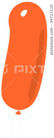 An oblong balloon highlighted on a white background 94723110