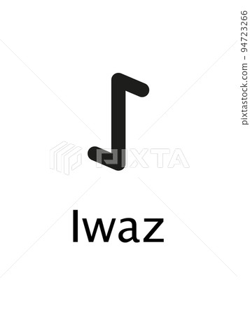 Iwaz Runes. Complete collection of Rune alphabet, futhark. Writing ancient Germans. Vector Mystical symbols.  Esoteric, occult, magic illustration for Tattoos. 94723266