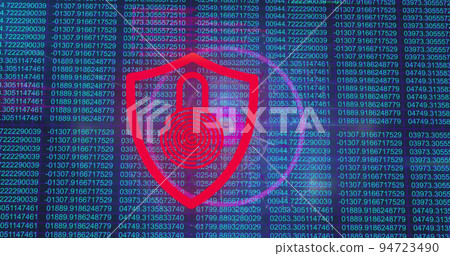 Image of data processing over padlock 94723490