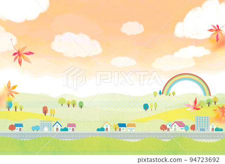 Autumn townscape, weather for excursions, background material 94723692