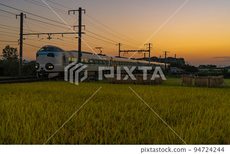 Panda Kuroshio running through the countryside at dusk Wakayama City, Wakayama Prefecture 94724244