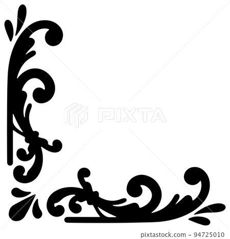 Monochrome leaf/plant elegant frame single vector material 94725010