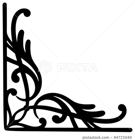 Monochrome leaf/plant elegant frame single vector material Monochrome leaf/plant elegant frame single vector material 94725040
