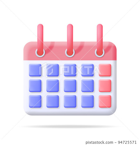 3D Paper Spiral Wall Calendar Isolated 94725571