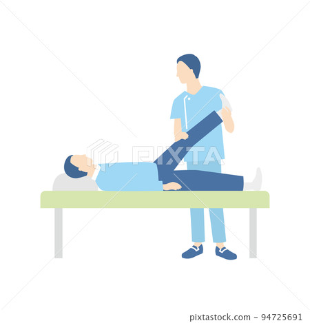 正在接受康復治療的男子和物理治療師 94725691