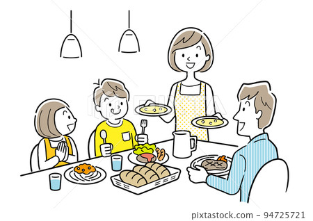 Vector illustration material: family eating at home 94725721