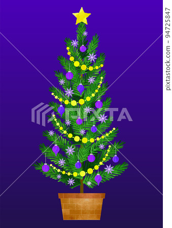 聖誕樹 聖誕節 樅樹 紫色 94725847