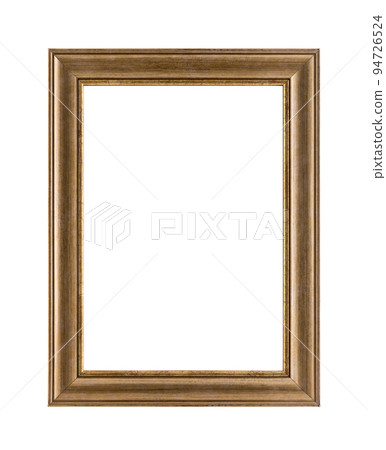 Old wooden picture frame isolated on white background with clipping path 94726524