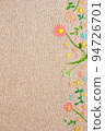 Flower embroidery on fabric 94726701
