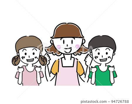 合作家庭父母和孩子母親兒子女兒 94726788