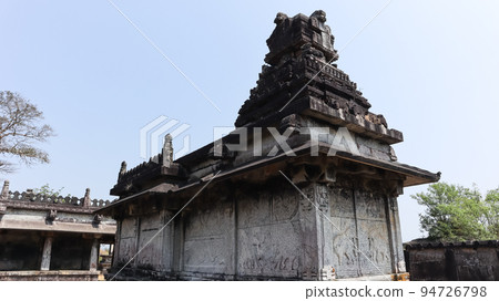 Rear View and Carving Animals On Srikantheswara Temple, Kavaledurgsa Fort, Shimoga, Karnataka, India. 94726798