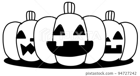 Monochrome illustration of Halloween lantern 94727242