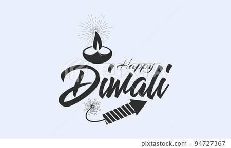 Calligraphy letter design concept of Happy Diwali/Deepavali with light lamp. Festival design vector illustration. Calligraphy letter design concept of Happy Diwali/Deepavali with light lamp. Festival design vector illustration. 94727367