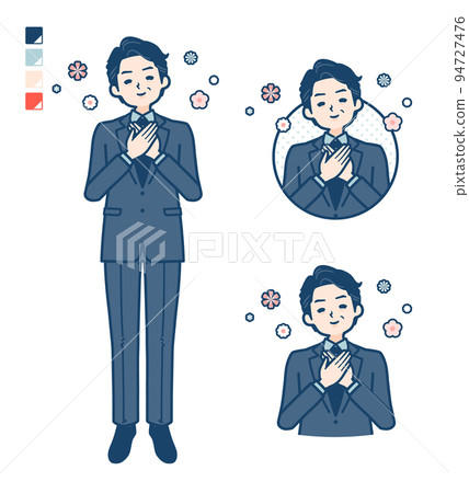 Illustration that a middle man in a suit is resting 94727476