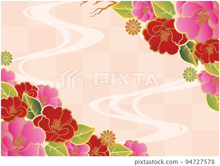 New Year's card camellia background New Year's card camellia background 94727578