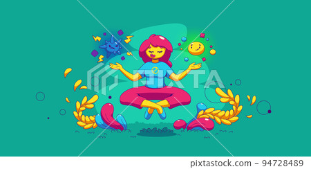 Emotional balance concept, calm woman meditate 94728489