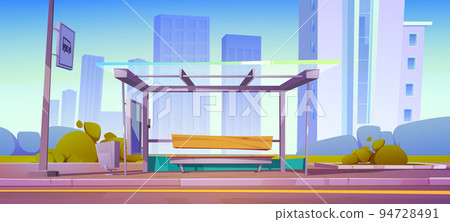 Bus stop, city station for commuter transport Bus stop, city station for commuter transport 94728491