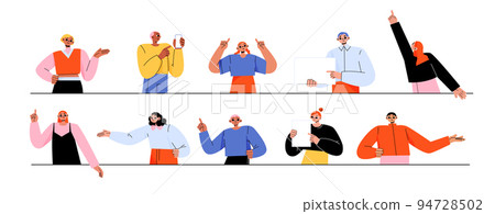 People pointing with finger and hand 94728502