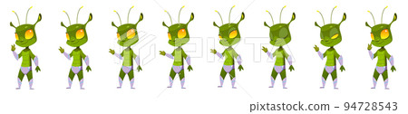 Cartoon alien character animation sprite sheet 94728543