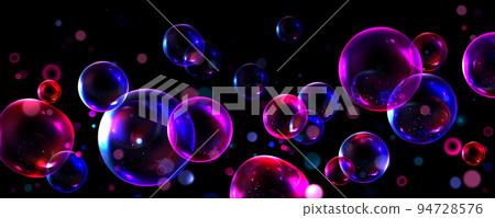 Abstract background with transparent soap bubbles 94728576