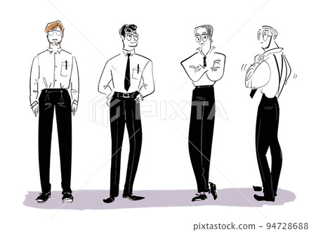 Illustration of a man wearing slacks on a white shirt 94728688