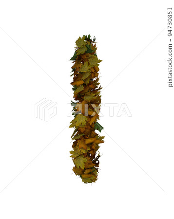 Text Made Out Of Autumn Leafe Typeface I 94730851