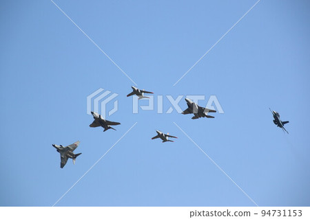 Six fighter planes in formation Six fighter planes in formation 94731153