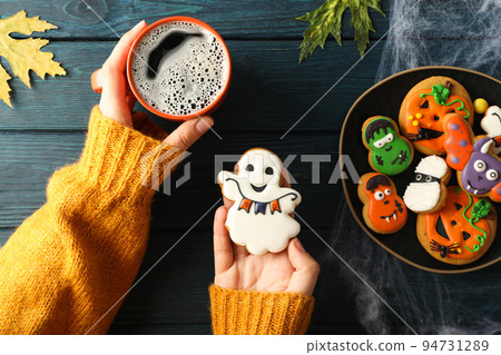 Concept of Halloween sweets, funny sweets, top view Concept of Halloween sweets, funny sweets, top view 94731289