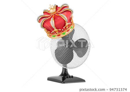 Table fan with crown, 3D rendering 94731374